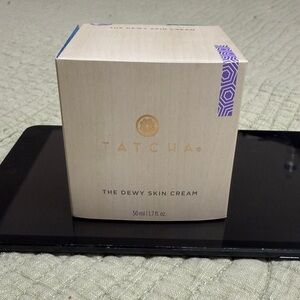 NWT Tatcha Cream Box with Purple Accent